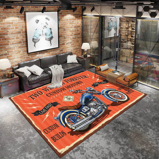 Industrial Style Rug – Vintage American Living Room & Garage Carpet