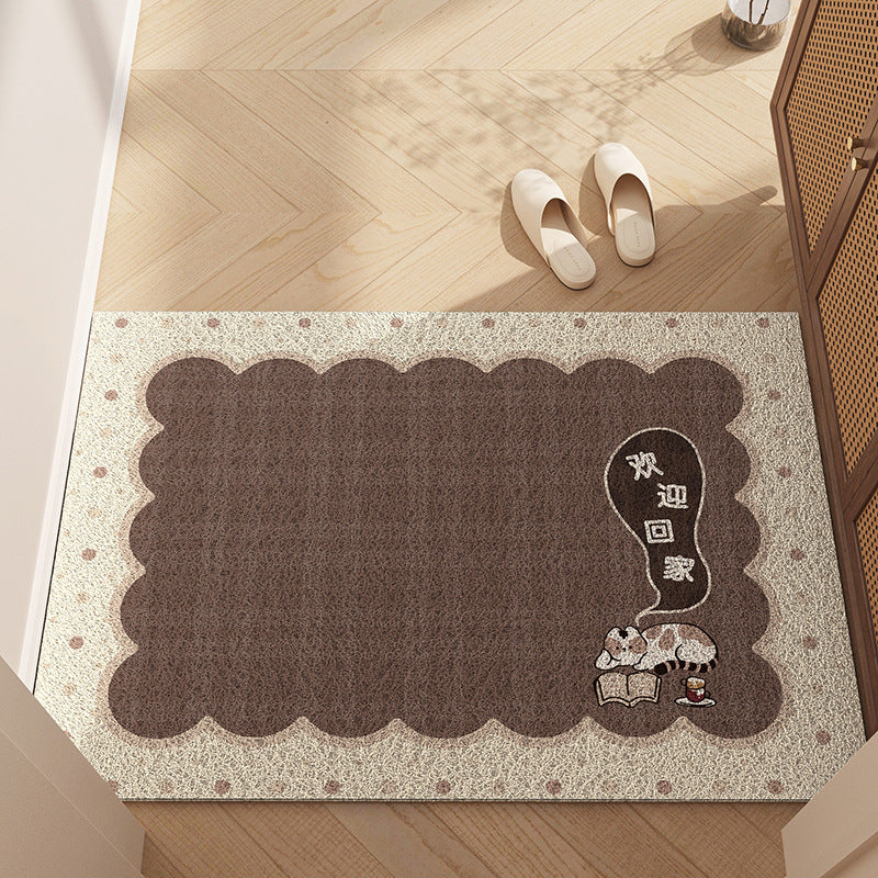 Durable Cartoon Entryway Mat – PVC Stain-Resistant & Cuttable Door Rug