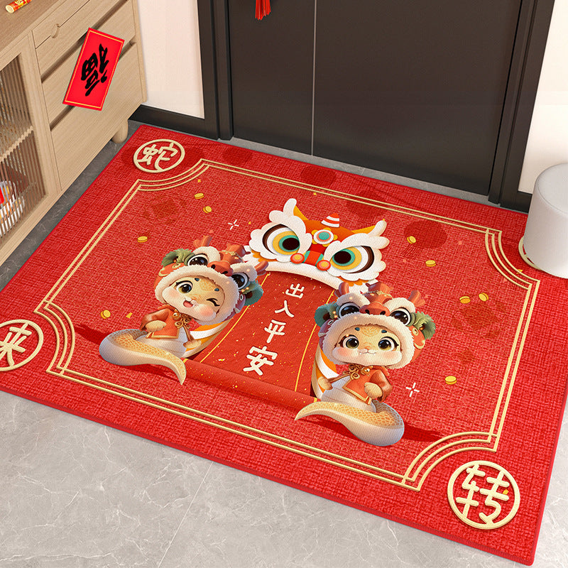 The Snake Red Entryway Doormat – Festive Durable Welcome Mat