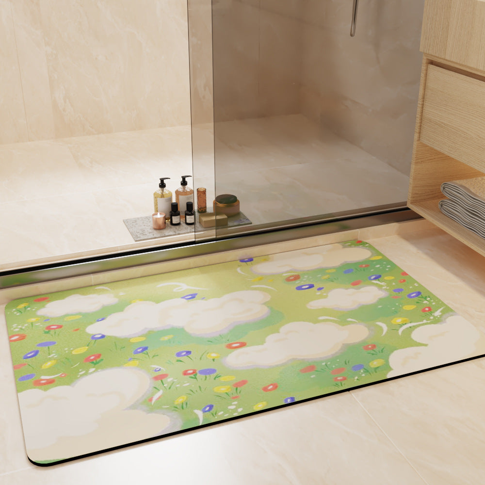 New Absorbent Quick-Dry Bathroom Rug – Non-Slip, Oil-Resistant Door Mat & Pet Pad