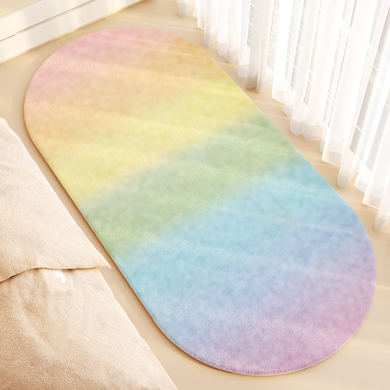 Cartoon Plush Bedside Rug – Soft & Non-Slip Kids’ Room Carpet