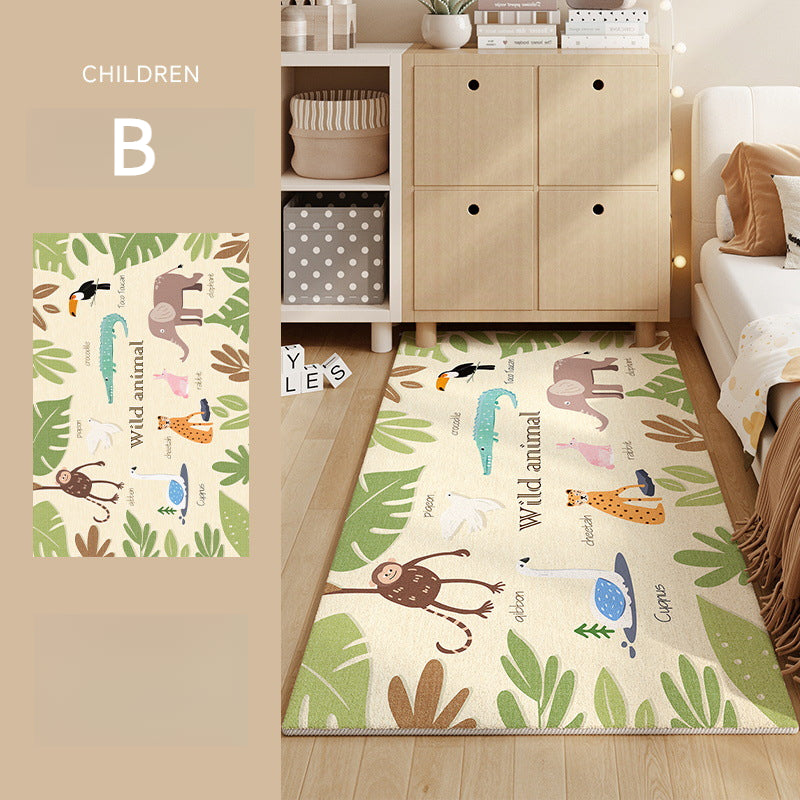 Cute Cartoon Plush Rug – Soft, Stain-Resistant, Non-Slip Bedside Carpet