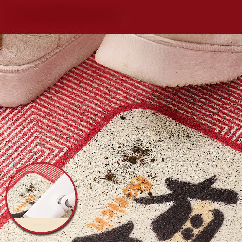 Red Festive Entryway Mat – Durable, Anti-Slip, Easy-Care