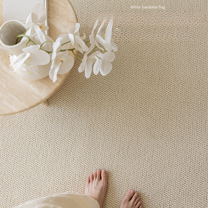 Minimalist Wabi-Sabi Rug – Cream Solid Color, Luxury Design