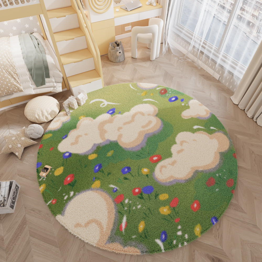 Cartoon Round Area Rug – Living Room, Study, Kids, Nordic Minimalist, Bedside Carpet