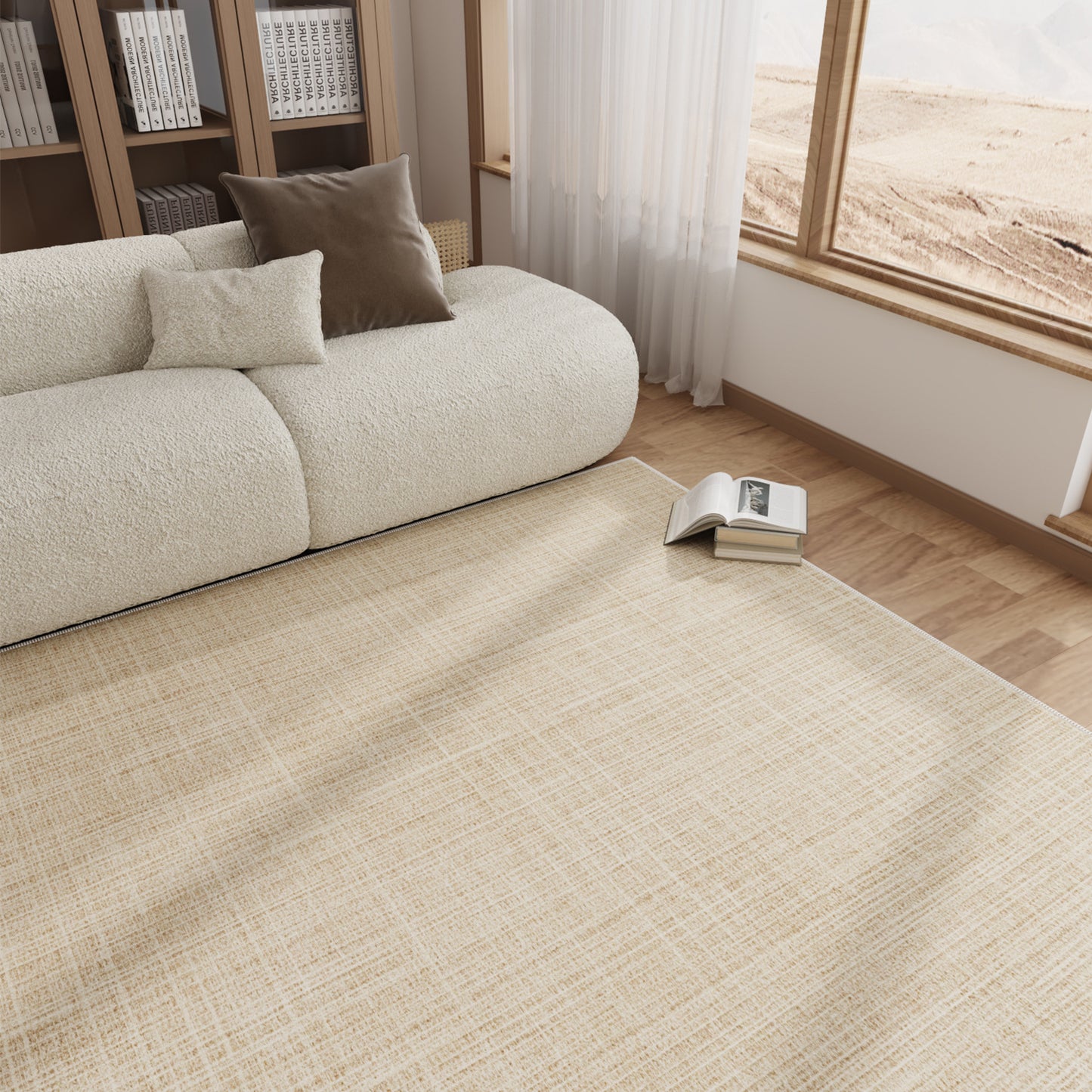 Wabi-Sabi Linen Rug – Stain-Resistant, Minimalist Rug