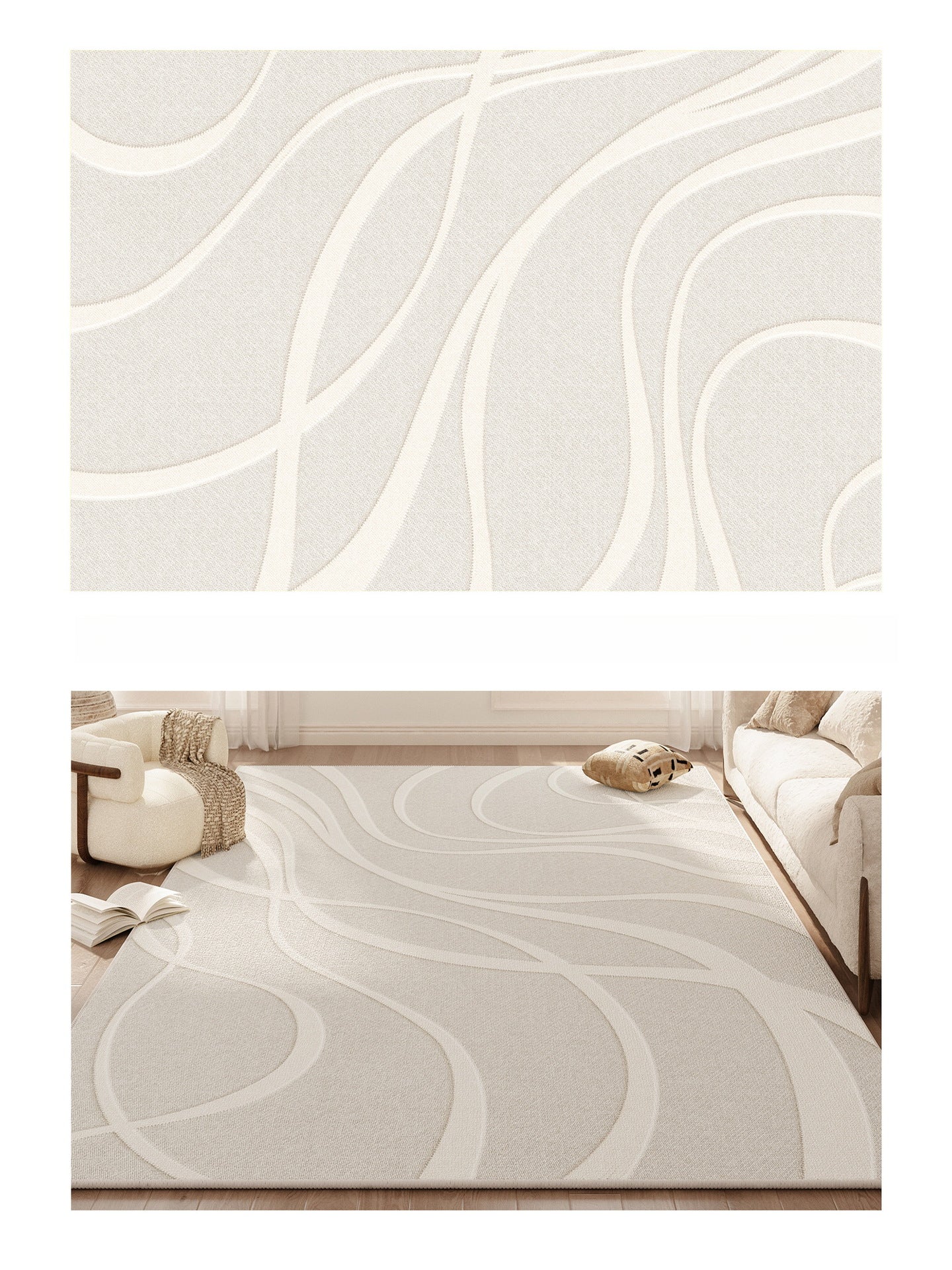 Luxury Solid Color Rug – Modern Living Room & Tea Table Carpet