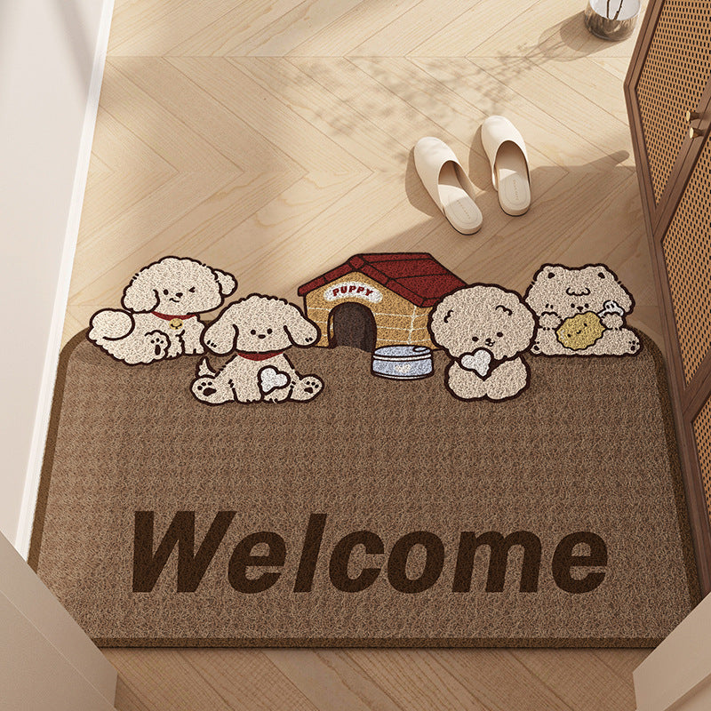Durable Cartoon Entryway Mat – PVC Stain-Resistant & Cuttable Door Rug