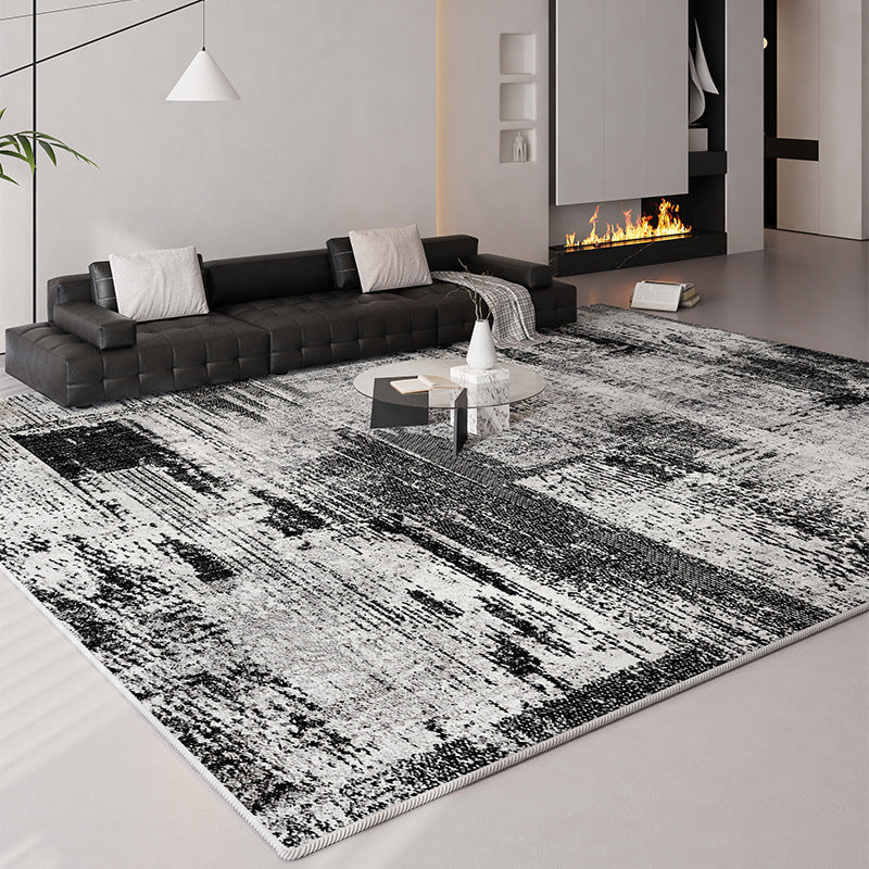 2025 Black Modern Rug – Waterproof, Low-Maintenance