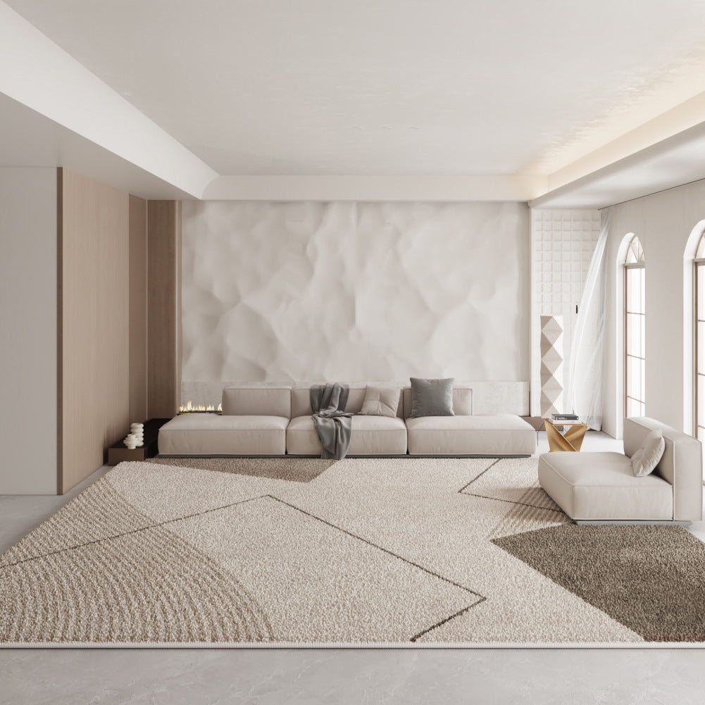 Cream-Colored Rug – Retro French Style, Luxury Living Room & Bedroom Mat