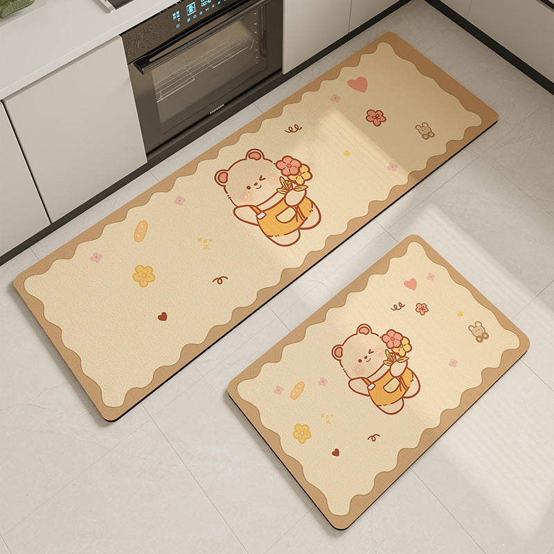 Cartoon Diatomite Kitchen Mat – Anti-Slip, Absorbent