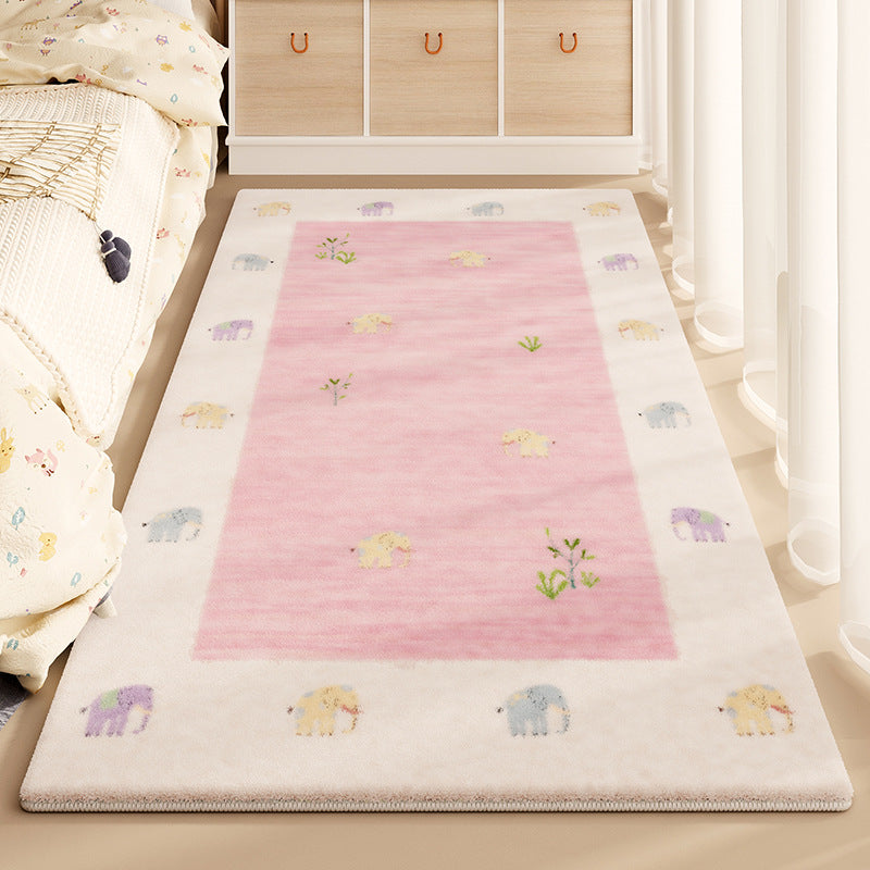 Soft Cartoon Faux Cashmere Rug – Cozy & Durable Kids' Bedroom Mat
