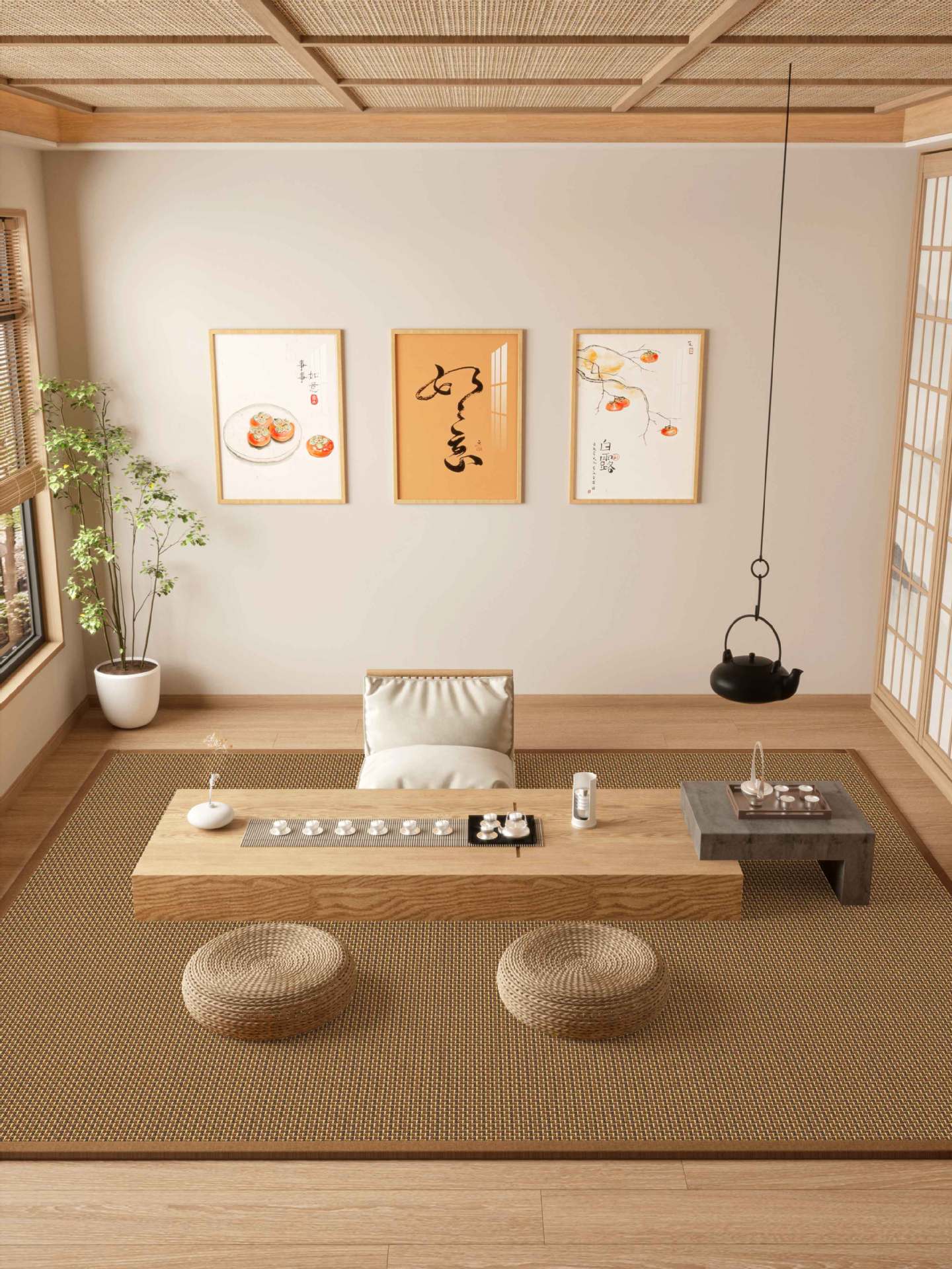 Summer Bamboo Mat Rug – Japanese Tatami Style Cooling Floor Mat