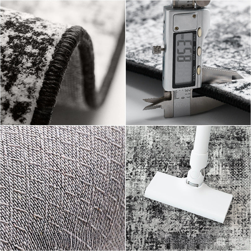 2025 Black Modern Rug – Waterproof, Low-Maintenance