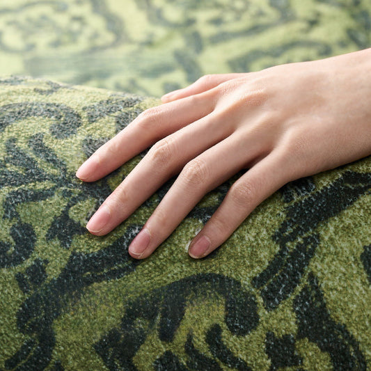 2025 New Green Faux Cashmere Rug – Easy-Care, Stain-Resistant