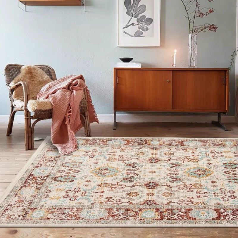 Turkish Persian-Style Rug – Vintage Non-Slip Carpet for Living Room & Bedroom