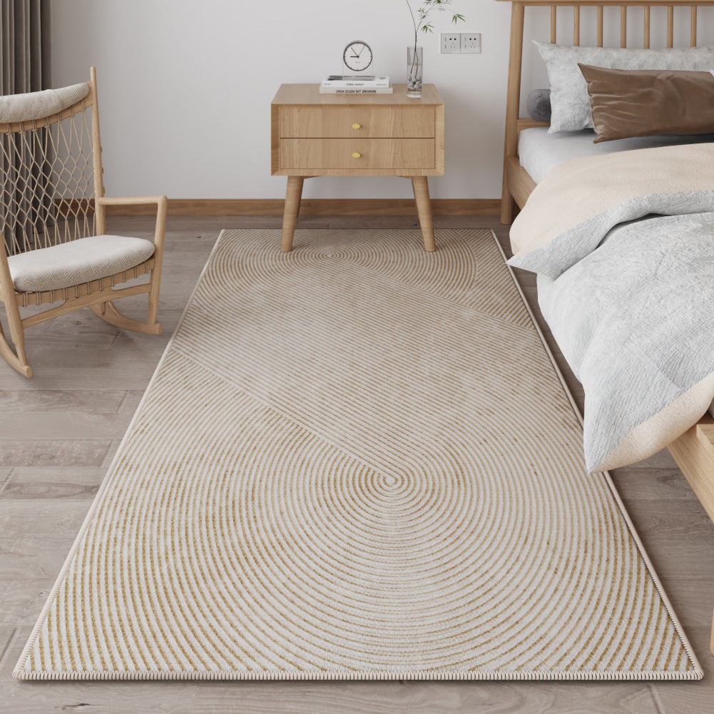 Wooden Style Bedroom Bedside Rug – Full Coverage Rectangular Floor Mat for Tatami Rooms