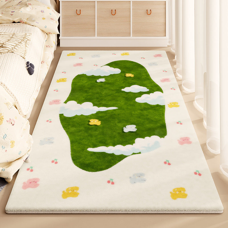 Soft Cartoon Faux Cashmere Rug – Cozy & Durable Kids' Bedroom Mat