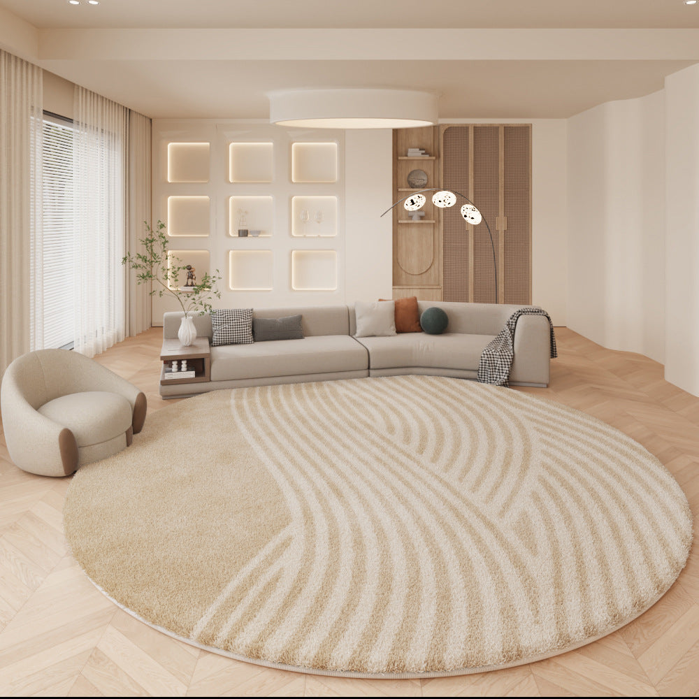 Modern Round Rug – Minimalist Nordic Design for Living Rooms