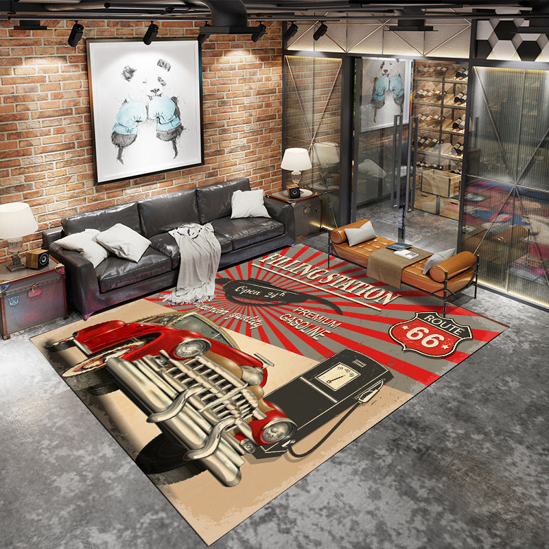 Industrial Style Rug – Vintage American Living Room & Garage Carpet