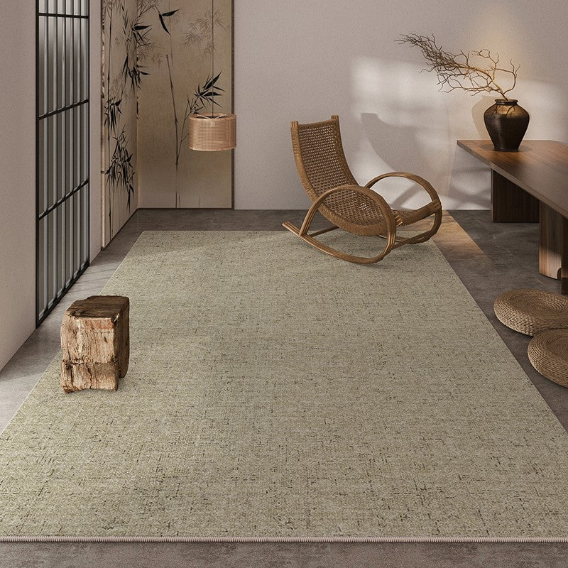 Solid Color Rug – Minimalist Japanese Wabi-Sabi Style for Living Room & Bedroom