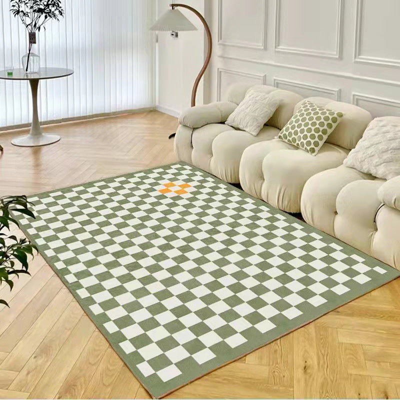 Checkerboard Lambswool Rug – Soft & Non-Slip Living Room Carpet