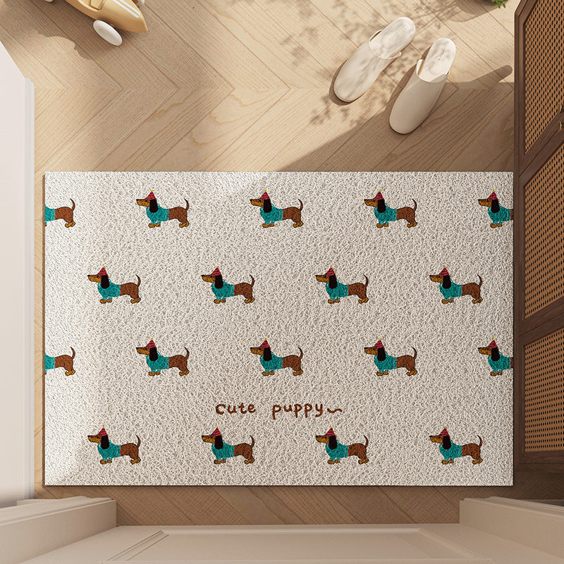 Cartoon PVC Entryway Doormat – Durable, Wash-Free, Cuttable, Non-Slip Indoor Rug