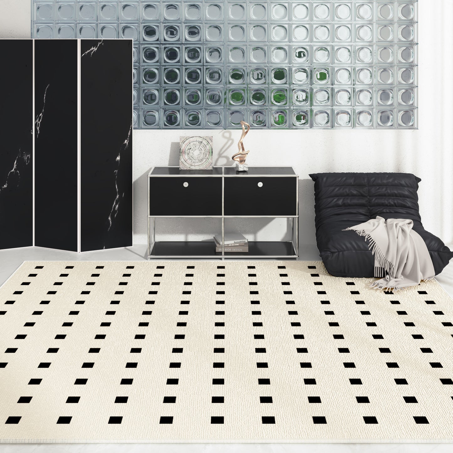 Wabi-Sabi Style Loop-Pile Rug – Non-Slip Full-Room Carpet