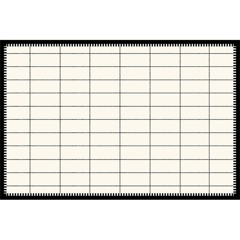 French-Style Luxury Black & White Rug – Elegant Living Room Carpet