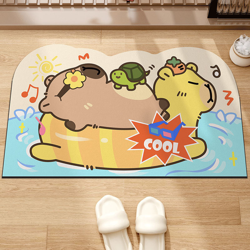 Cute Cartoon Bath Mat – Absorbent & Non-Slip Silica Rug