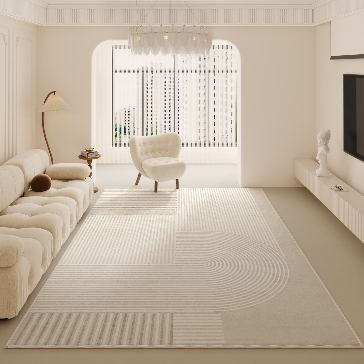 2025 Cream Loop Pile Rug – Stain-Resistant, Full Coverage
