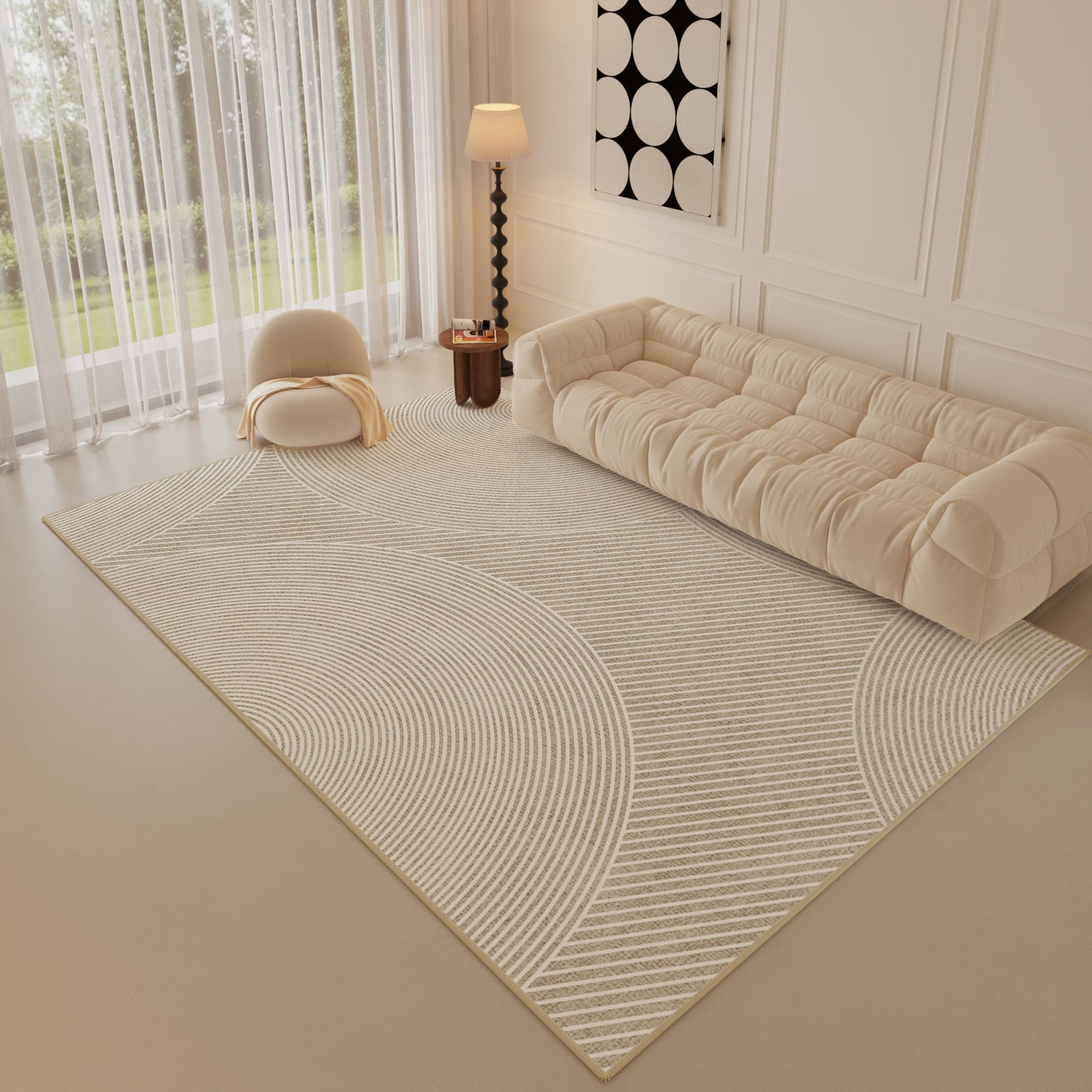2025 Cream Loop Pile Rug – Stain-Resistant, Full Coverage