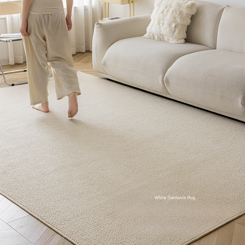 Cream-Colored Woven Bedroom Rug – Scratch-Resistant & Soundproof Carpet