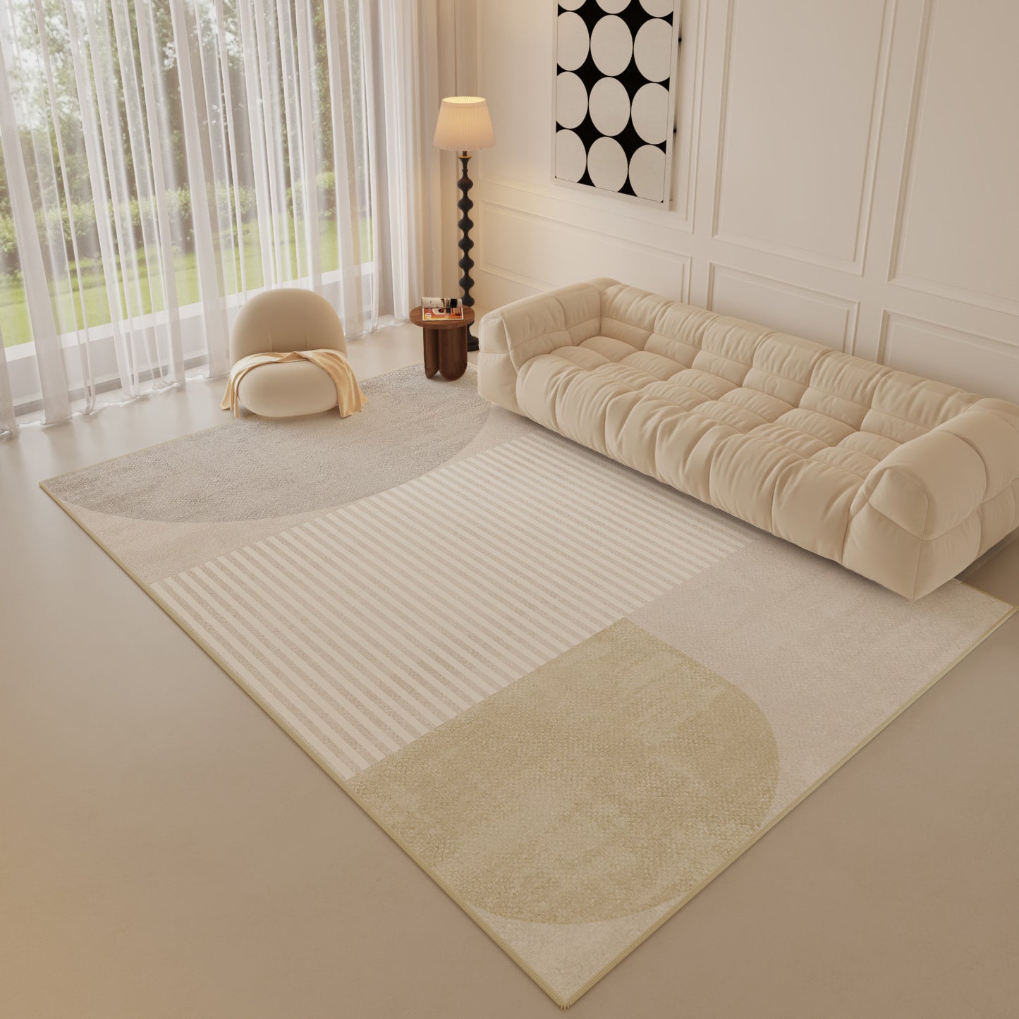 2025 Cream Loop Pile Rug – Stain-Resistant, Full Coverage