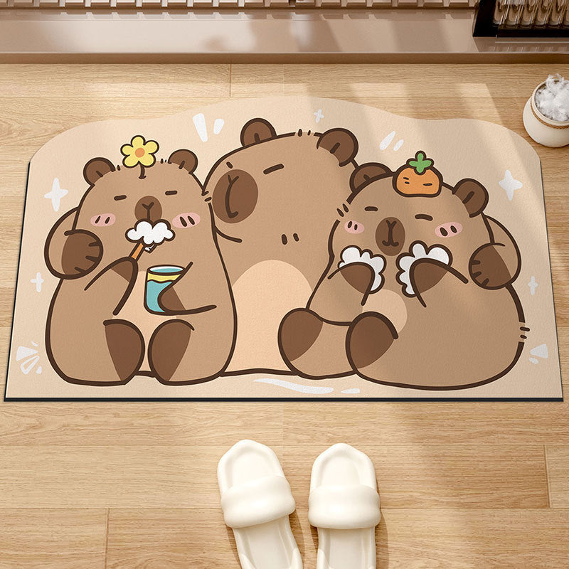 Cute Cartoon Bath Mat – Absorbent & Non-Slip Silica Rug