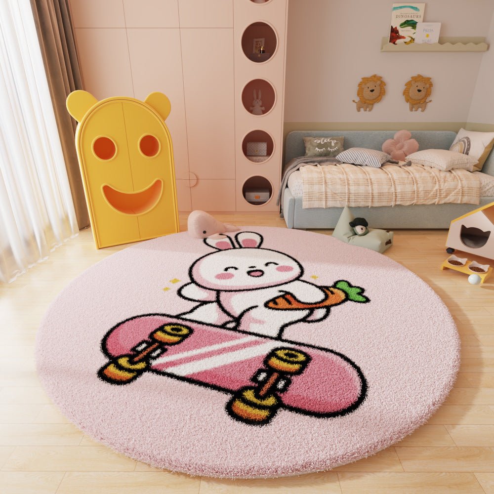 Cartoon Round Area Rug – Living Room, Study, Kids, Nordic Minimalist, Bedside Carpet