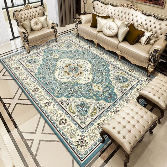 Turkish Persian-Style Rug – Vintage Non-Slip Carpet for Living Room & Bedroom