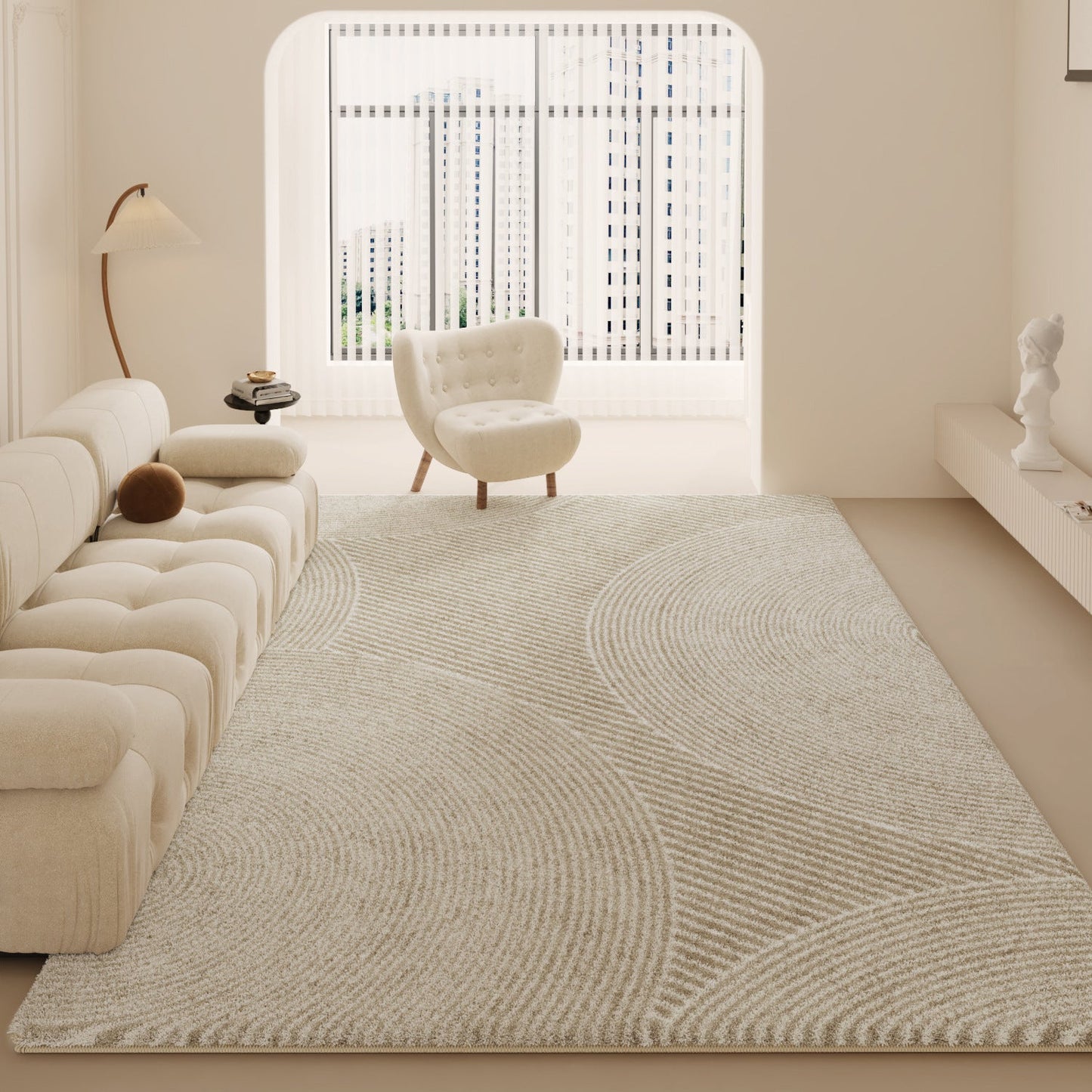 2025 Cream Shag Rug – Modern, Plush, Full Coverage
