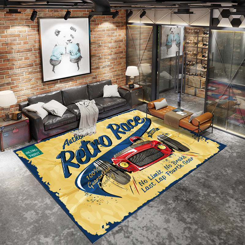 Industrial Style Rug – Vintage American Living Room & Garage Carpet