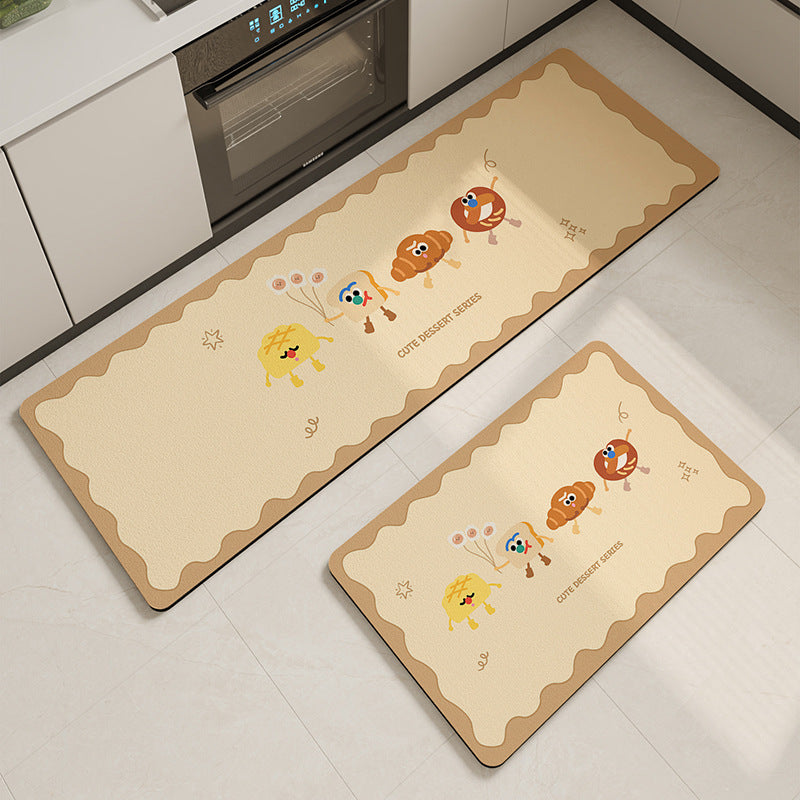 Cartoon Diatomite Kitchen Mat – Anti-Slip, Absorbent