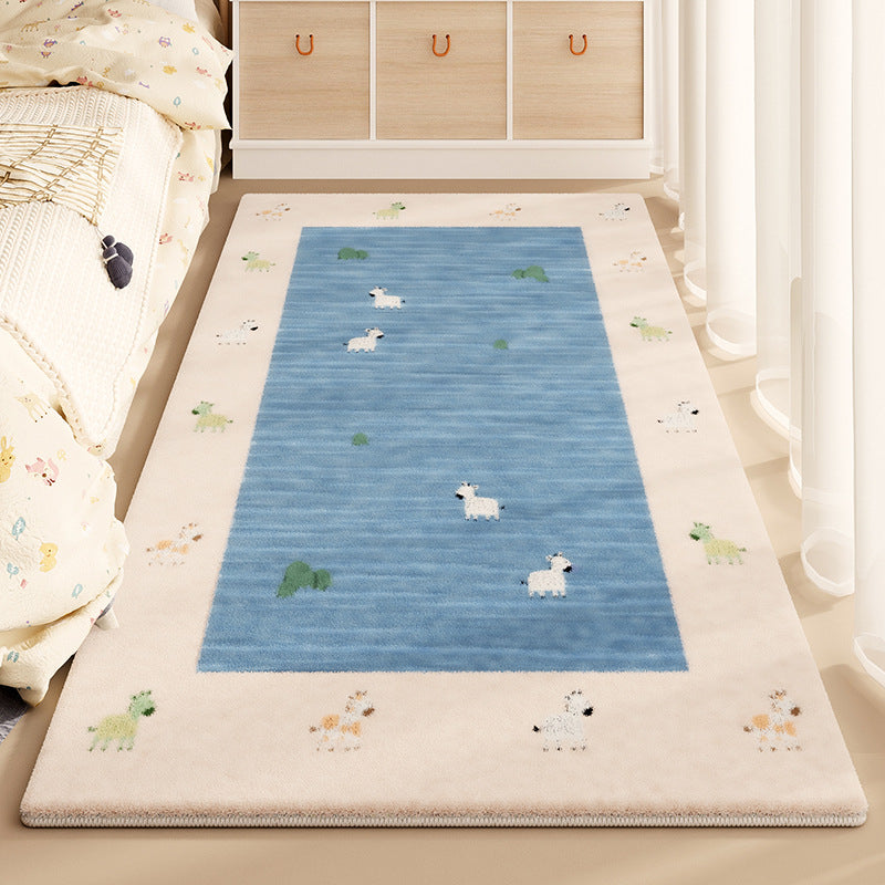 Soft Cartoon Faux Cashmere Rug – Cozy & Durable Kids' Bedroom Mat