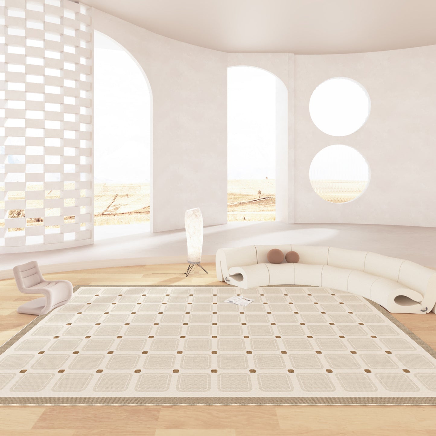 Wabi-Sabi Style Loop-Pile Rug – Non-Slip Full-Room Carpet