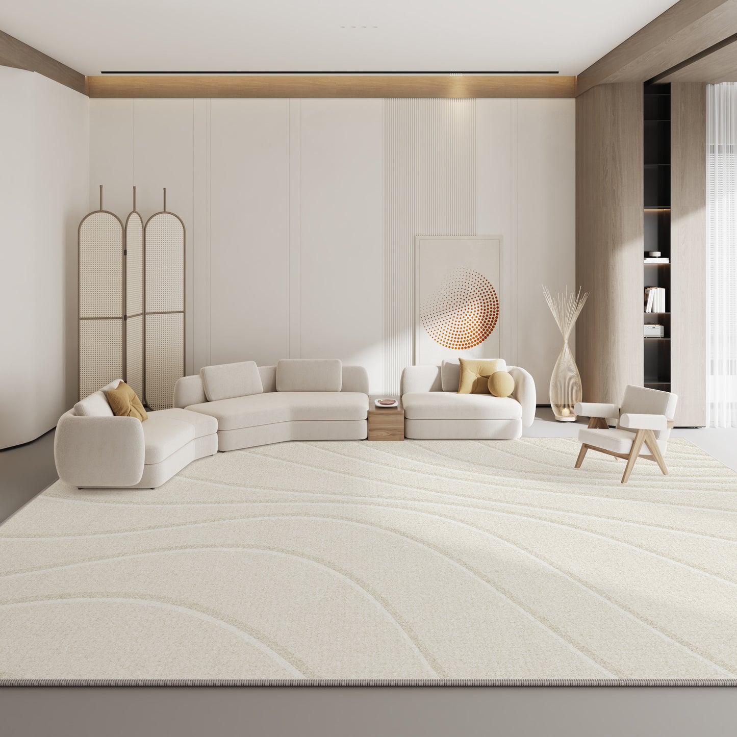 2025 New Modern Circle Plush Rug – Anti-Slip, Water-Resistant, Dirt-Resistant