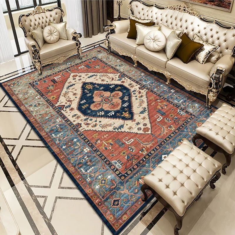 Turkish Persian-Style Rug – Vintage Non-Slip Carpet for Living Room & Bedroom