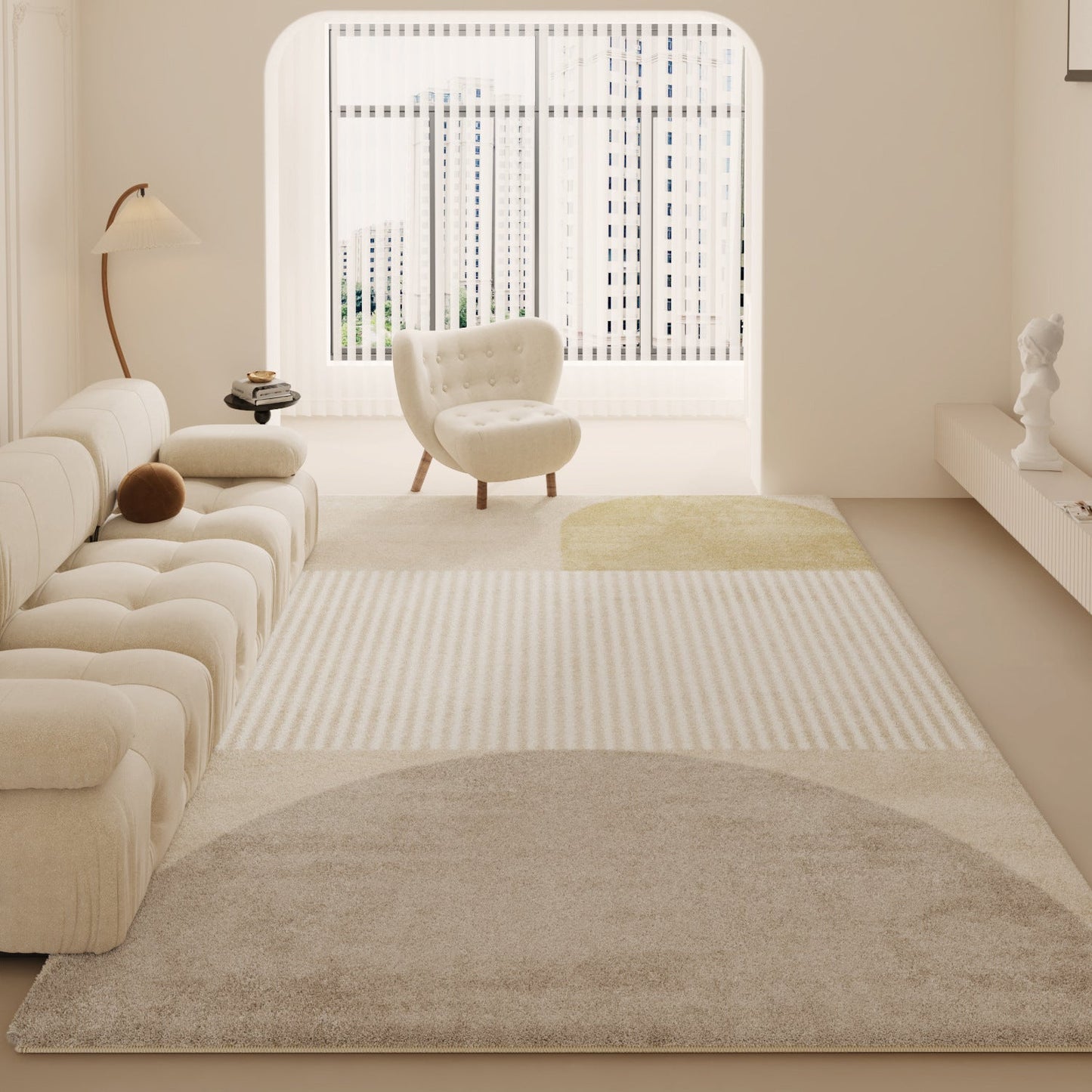 2025 Cream Shag Rug – Modern, Plush, Full Coverage