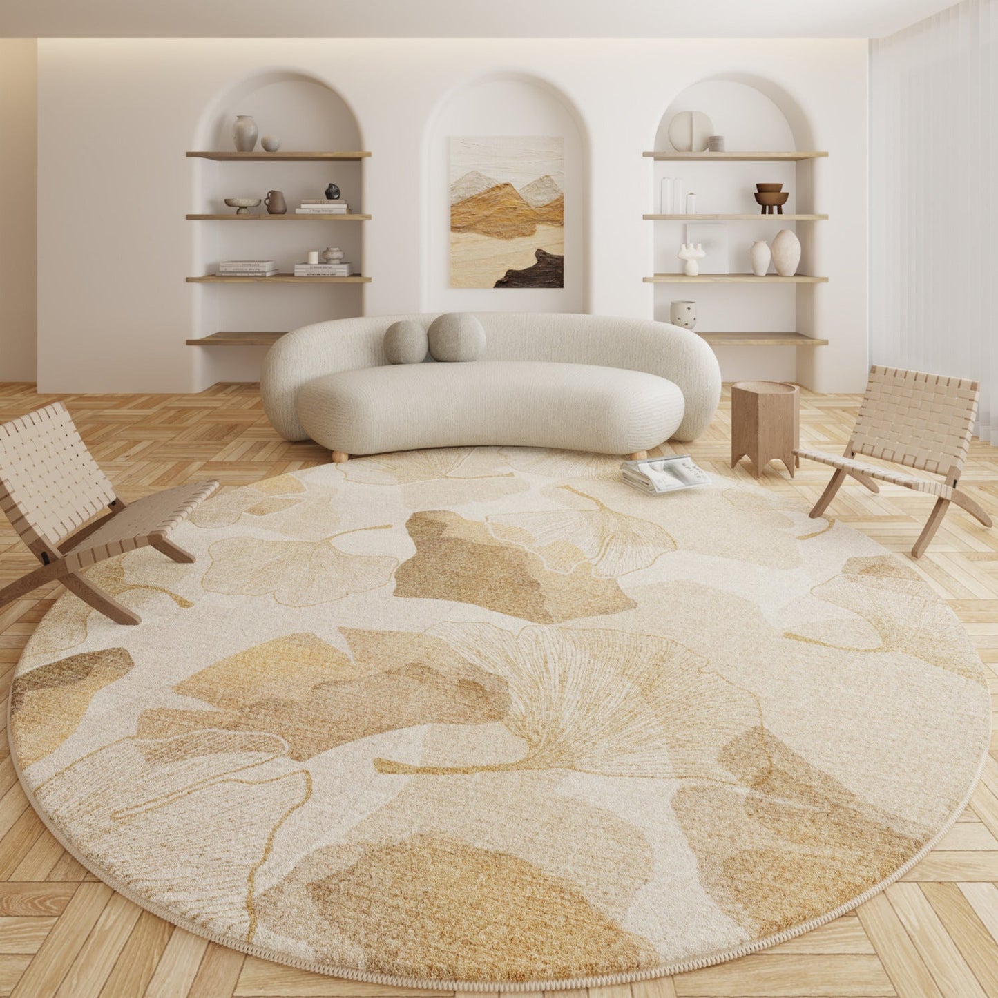 Eastern Wabi-Sabi round Carpet-Hot Cashmere Rug