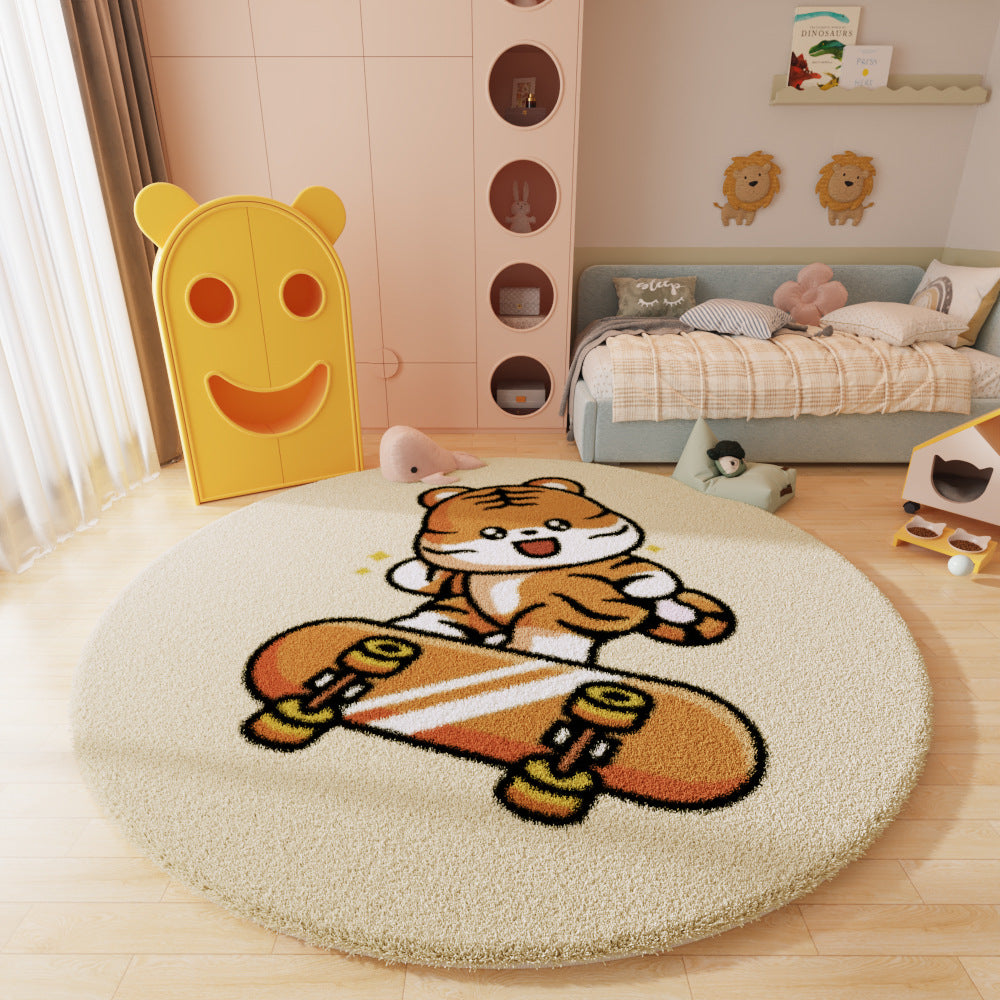 Cartoon Round Area Rug – Living Room, Study, Kids, Nordic Minimalist, Bedside Carpet