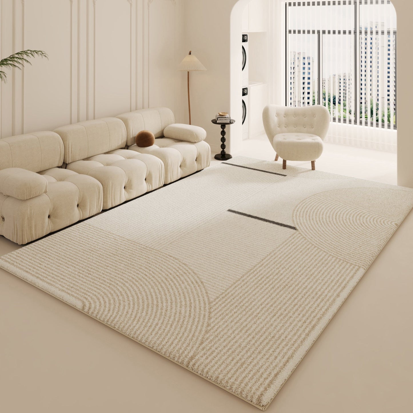 2025 Cream Shag Rug – Modern, Plush, Full Coverage