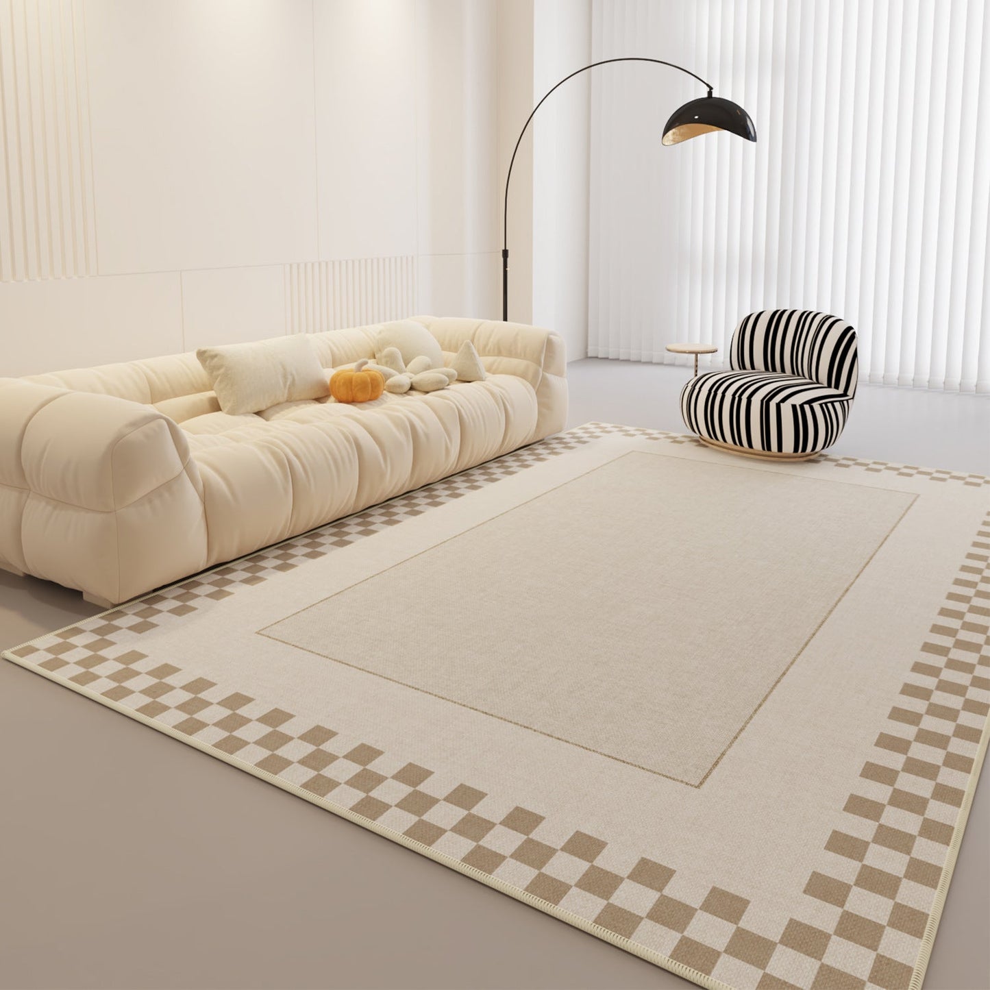High-End Cream Rug – French-Inspired Luxury Carpet for Living Room