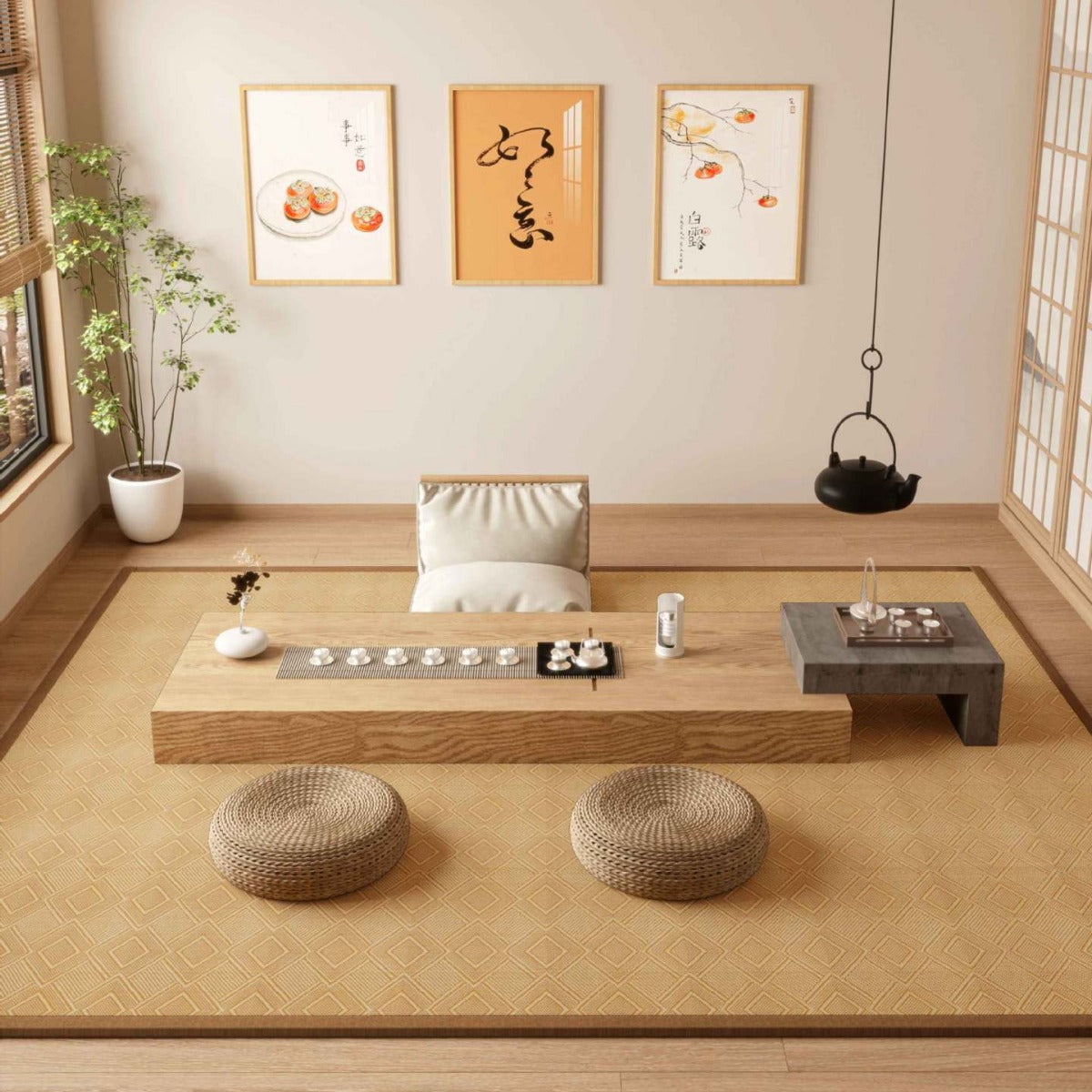 Summer Bamboo Mat Rug – Japanese Tatami Style Cooling Floor Mat